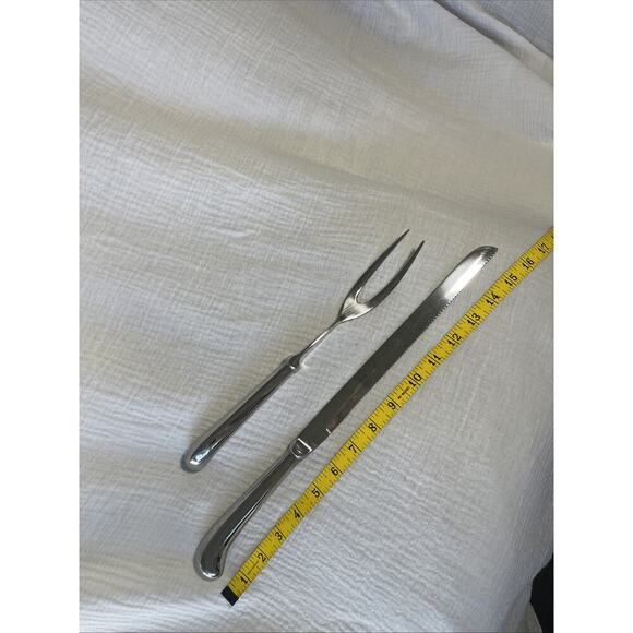 Korean MID-CENTURY-MODERN STYLE 18/8 Stainless Steel Carving Knife And Meat Fork - Picture 8 of 8